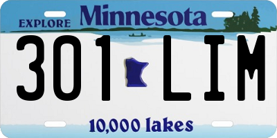 MN license plate 301LIM