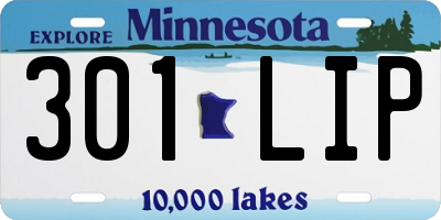 MN license plate 301LIP