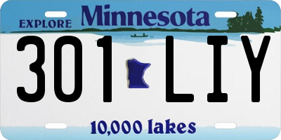 MN license plate 301LIY