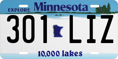 MN license plate 301LIZ