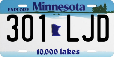 MN license plate 301LJD