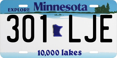MN license plate 301LJE