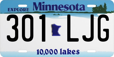 MN license plate 301LJG