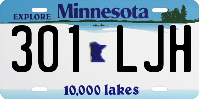 MN license plate 301LJH