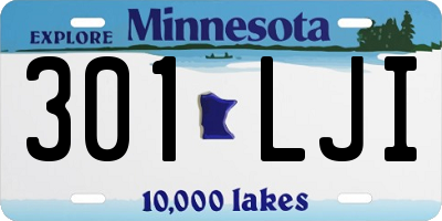 MN license plate 301LJI