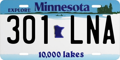 MN license plate 301LNA