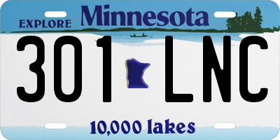 MN license plate 301LNC