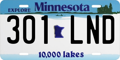 MN license plate 301LND