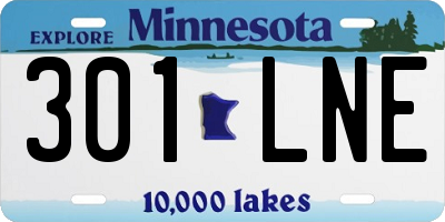 MN license plate 301LNE