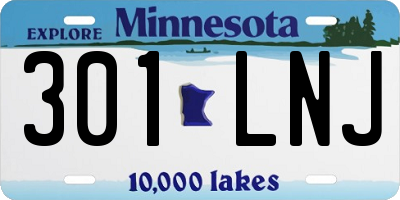 MN license plate 301LNJ
