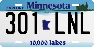 MN license plate 301LNL