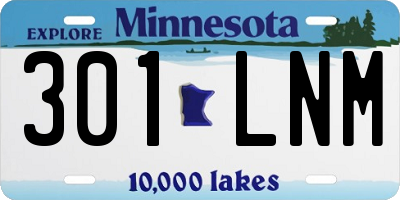 MN license plate 301LNM