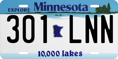 MN license plate 301LNN