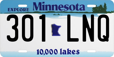 MN license plate 301LNQ
