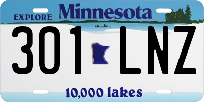 MN license plate 301LNZ
