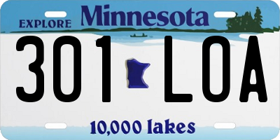 MN license plate 301LOA