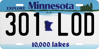 MN license plate 301LOD