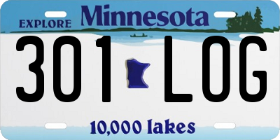 MN license plate 301LOG