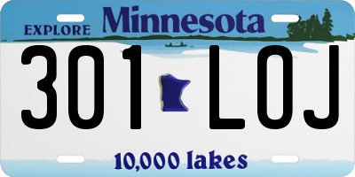 MN license plate 301LOJ