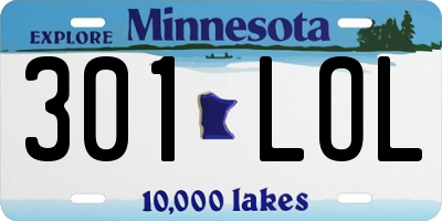 MN license plate 301LOL