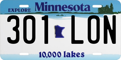 MN license plate 301LON