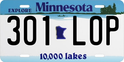 MN license plate 301LOP