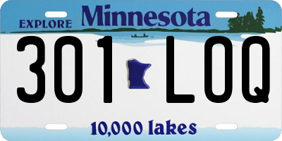 MN license plate 301LOQ