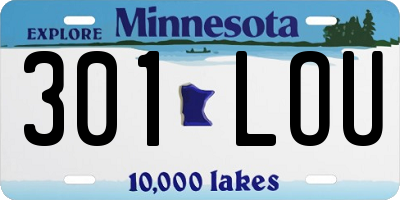 MN license plate 301LOU