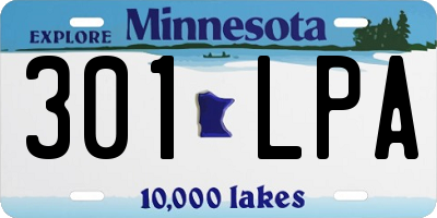 MN license plate 301LPA