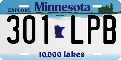MN license plate 301LPB
