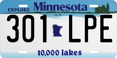 MN license plate 301LPE