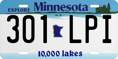 MN license plate 301LPI