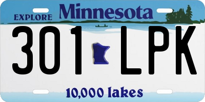MN license plate 301LPK
