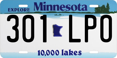 MN license plate 301LPO