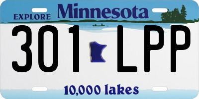 MN license plate 301LPP
