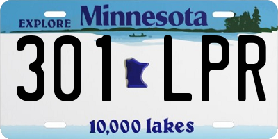 MN license plate 301LPR