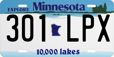 MN license plate 301LPX