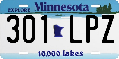 MN license plate 301LPZ