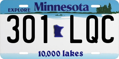 MN license plate 301LQC