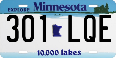 MN license plate 301LQE
