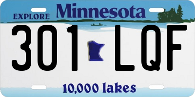 MN license plate 301LQF