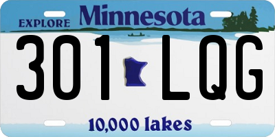 MN license plate 301LQG