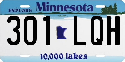 MN license plate 301LQH