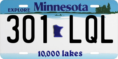 MN license plate 301LQL