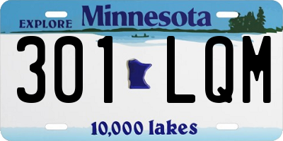 MN license plate 301LQM