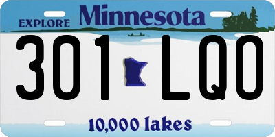 MN license plate 301LQO