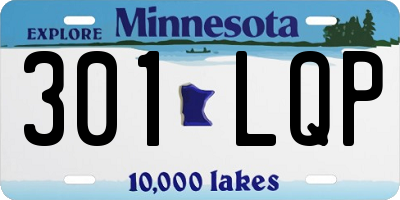 MN license plate 301LQP