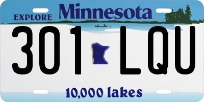 MN license plate 301LQU