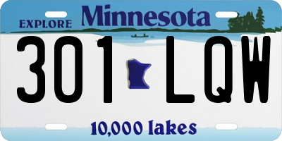 MN license plate 301LQW
