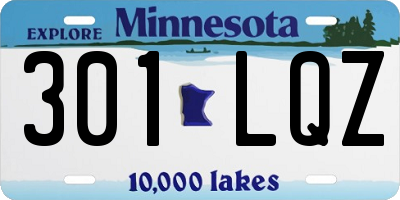 MN license plate 301LQZ